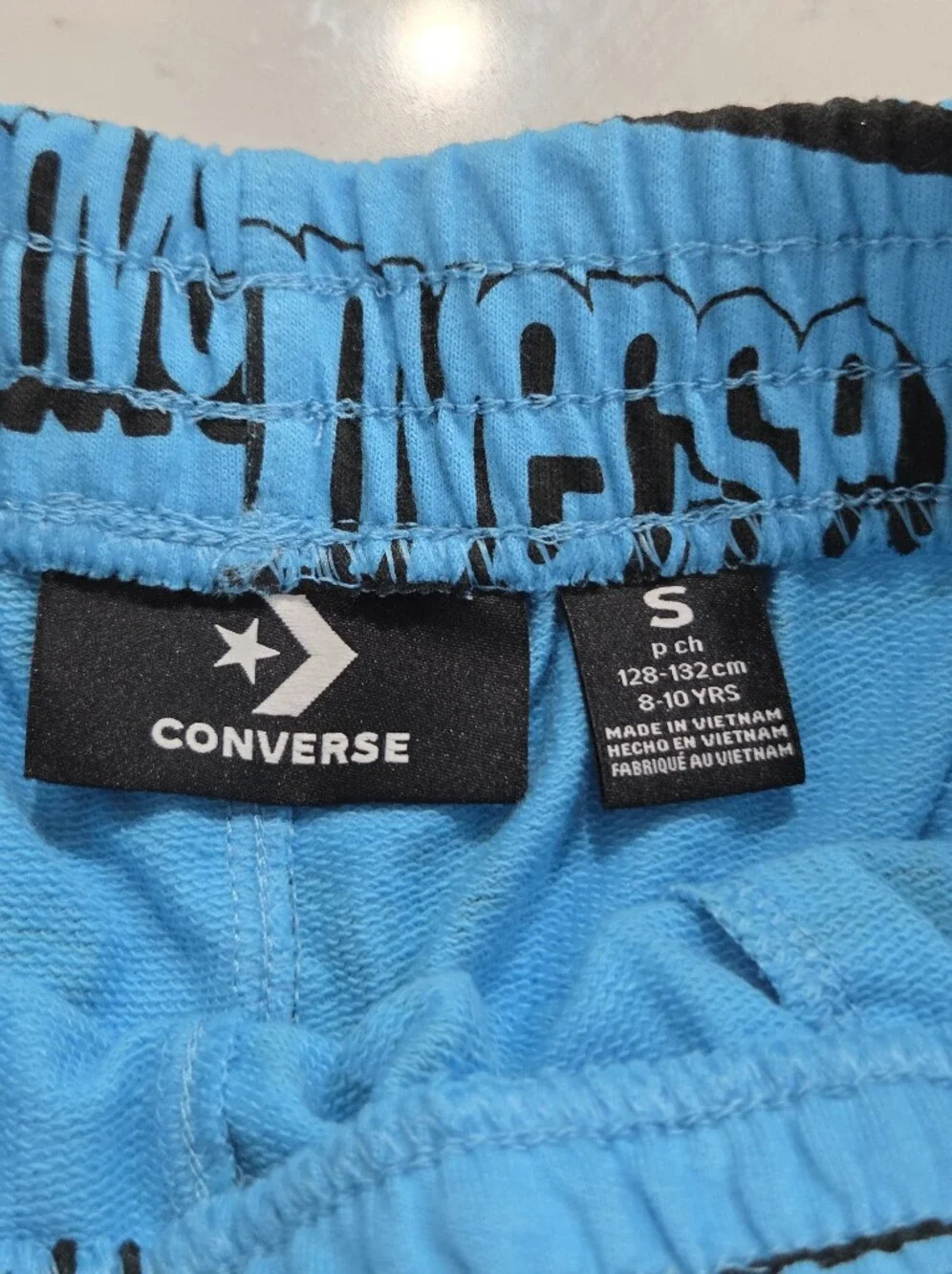 Converse Blue Logo Print Kids Shorts